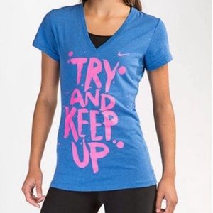 NIKE Slim Fit Try and Keep Up Graphic Tee Shirt